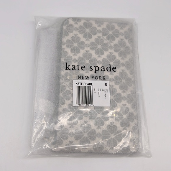 Kate Spade Lucy Spade Flower Medium L-zip Wristlet Black Multi - Picture 13 of 15